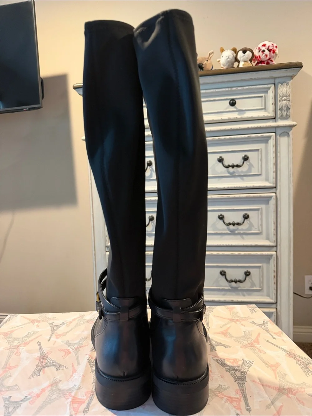 Vince Camuto Black Over-the-Knee Leather Boots